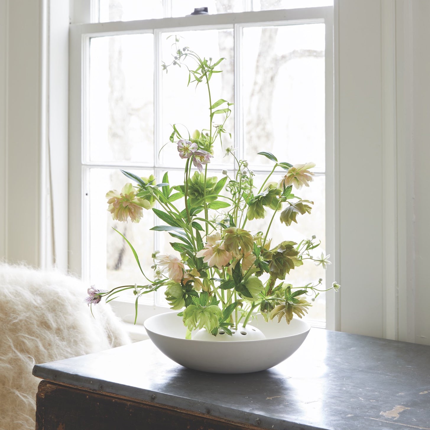 Ceramic Flower Frog Bowl