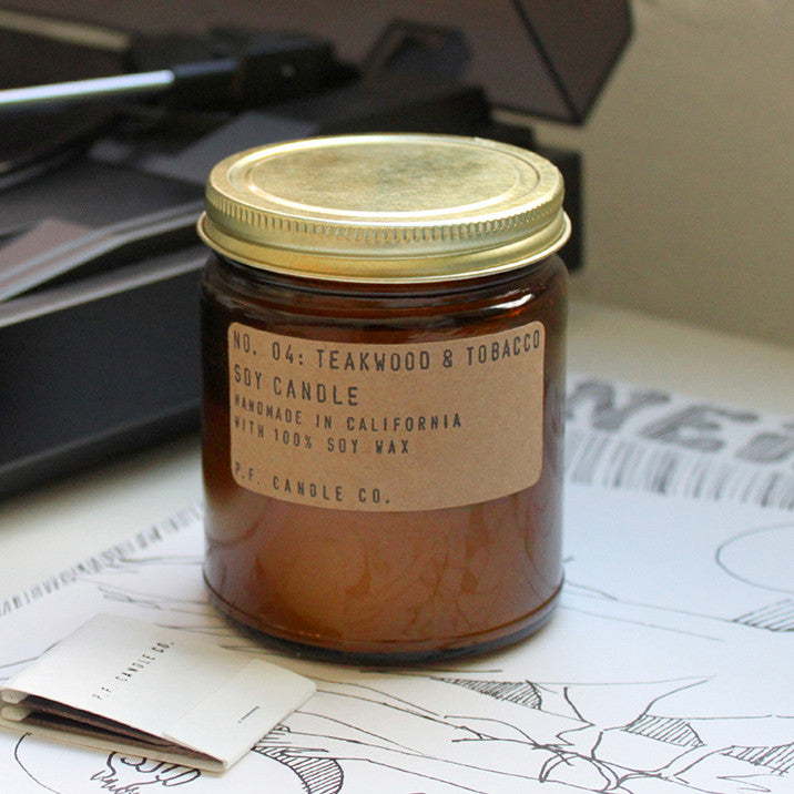 Teakwood + Tobacco Soy Candle - KESTREL