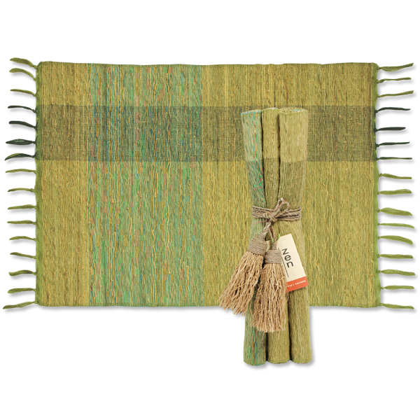 Vetiver Placemat- Green Blocks