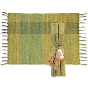 Vetiver Placemat- Green Blocks