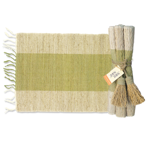 Vetiver Placemat - Olive Chunky Stripe