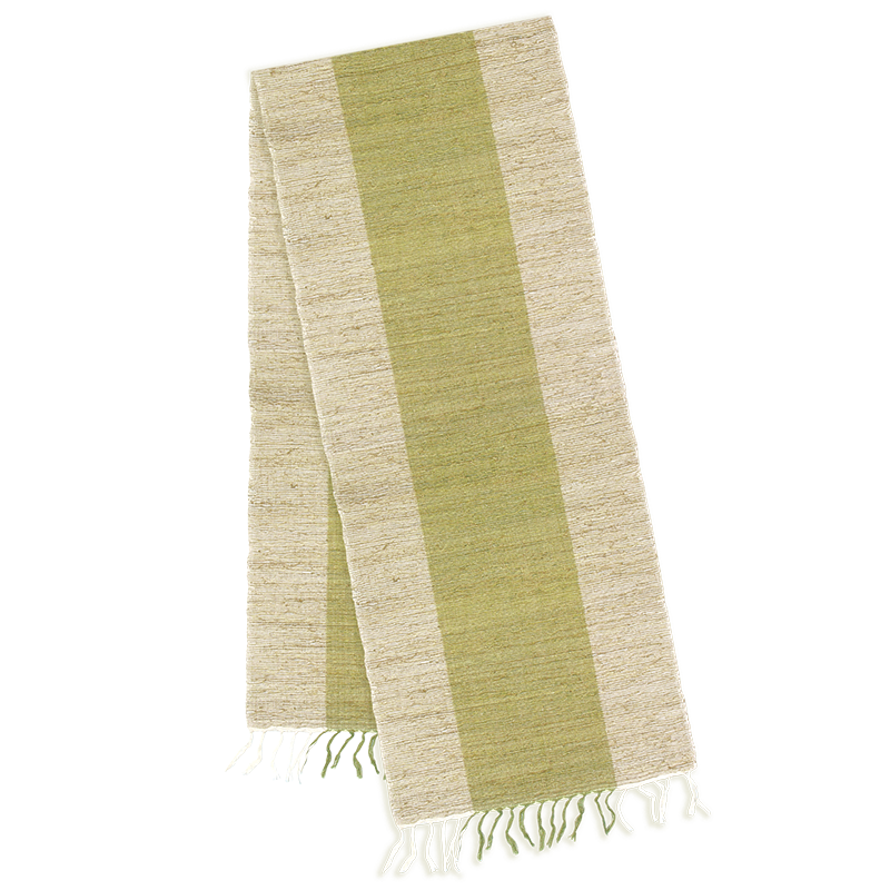 Vetiver Table Runner - Olive Stripe