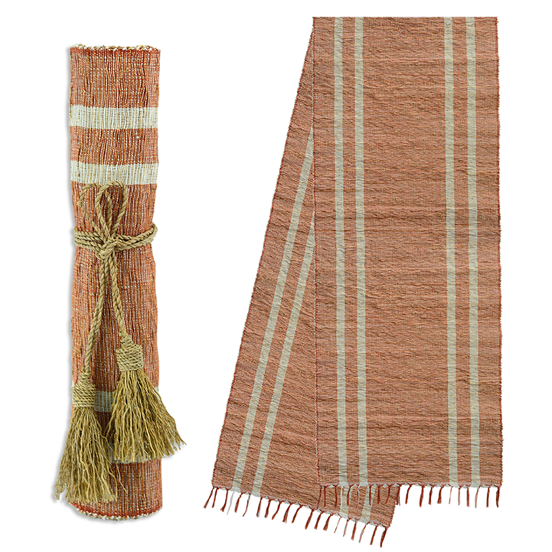 Vetiver Table Runner (Terracotta Stripe/Spice)