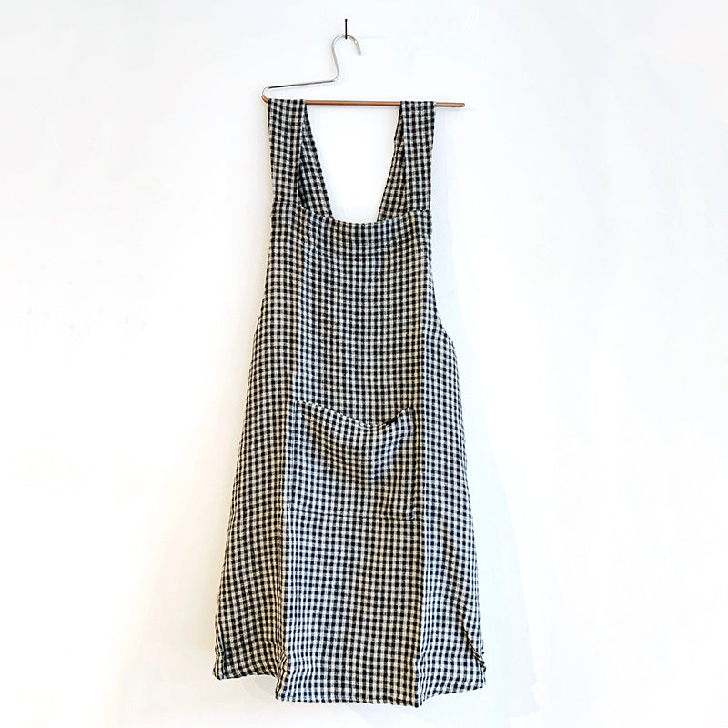 Haomy Pinafore Apron Black Check