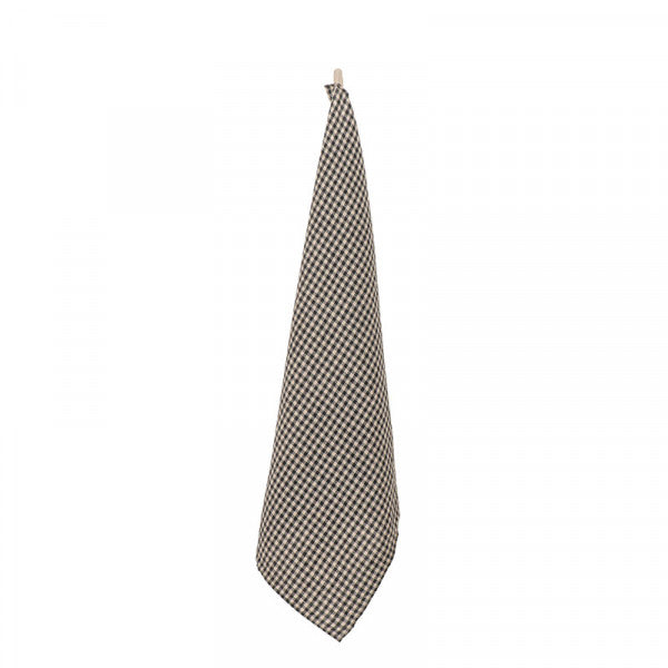 Linen Towel - Black Check