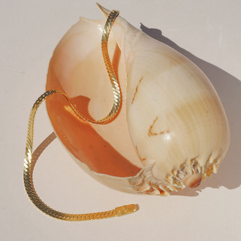 18k Plated Brass Herringbone Necklace