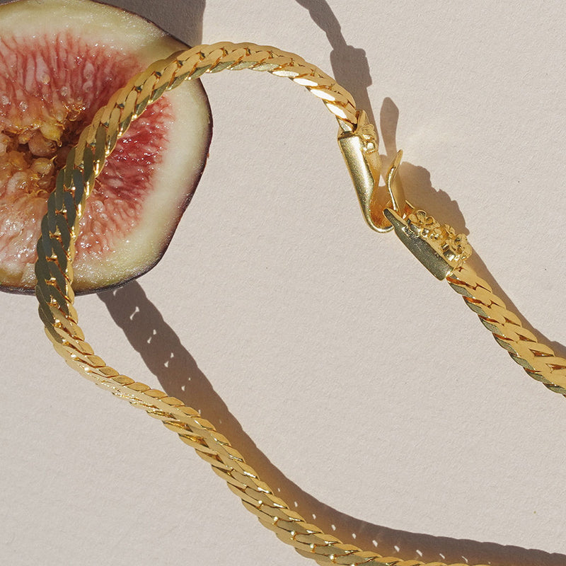 18k Plated Brass Herringbone Necklace