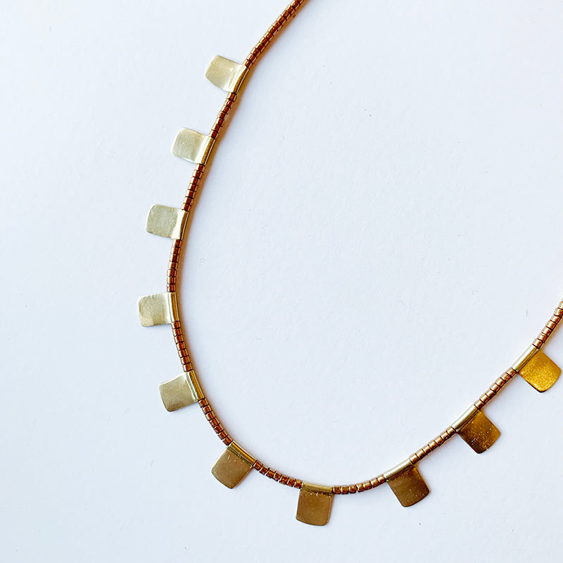 11 Prayer Flag Necklace - Bronze