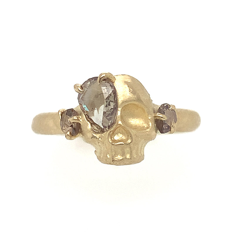 14k Champagne Mind's Eye Skull Ring