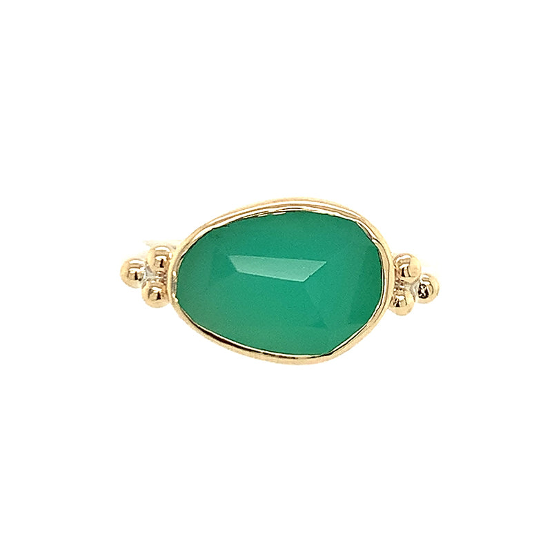 14k + SS Chrysoprase Ring