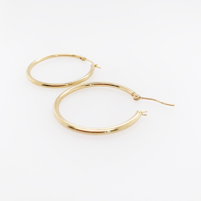 14k Yellow Gold Chunky Hoop