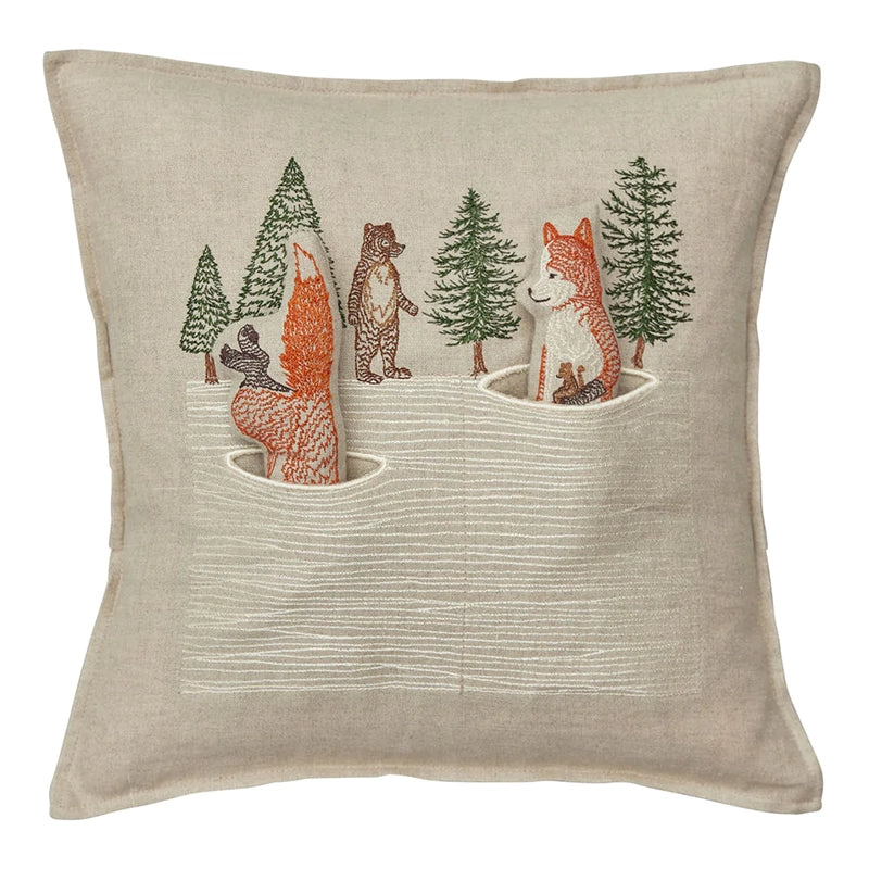 Winter Foxes Pocket Pillow