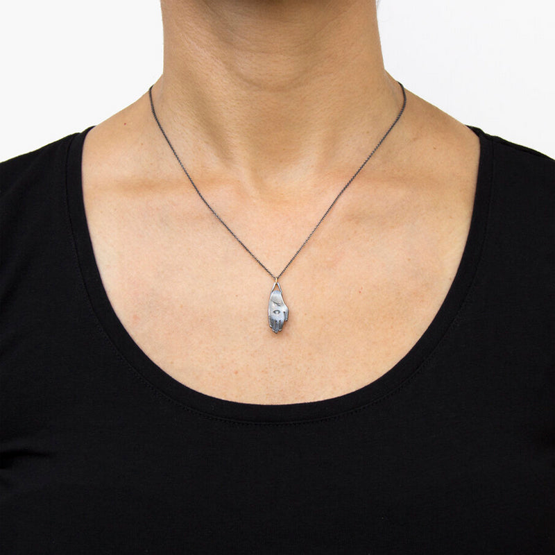 Hamsa - Diamond Eye Hand Necklace