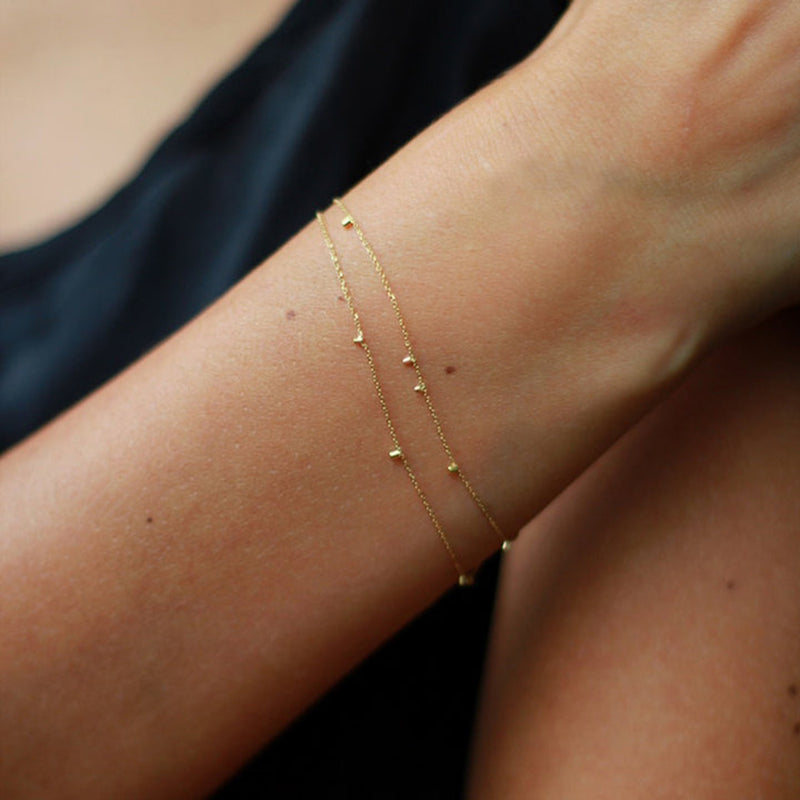 18k Double Strand Gold Dust Bracelet