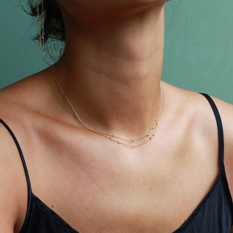18k Double Strand Gold Dust Necklace - FINAL SALE