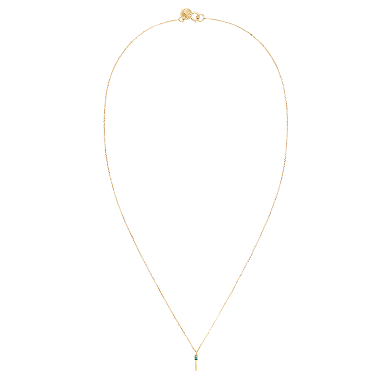 18k Enchanting Trace Chain Necklace - Emerald