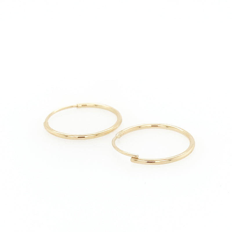 14k Yellow Gold Endless Hoop