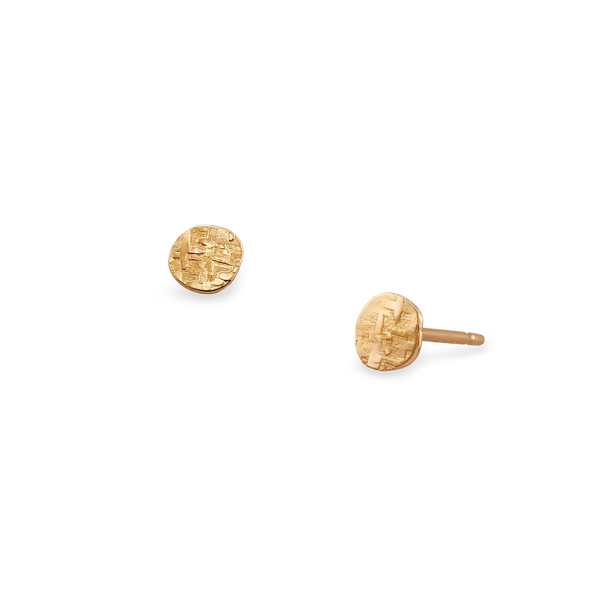 14k Textured Dot Stud