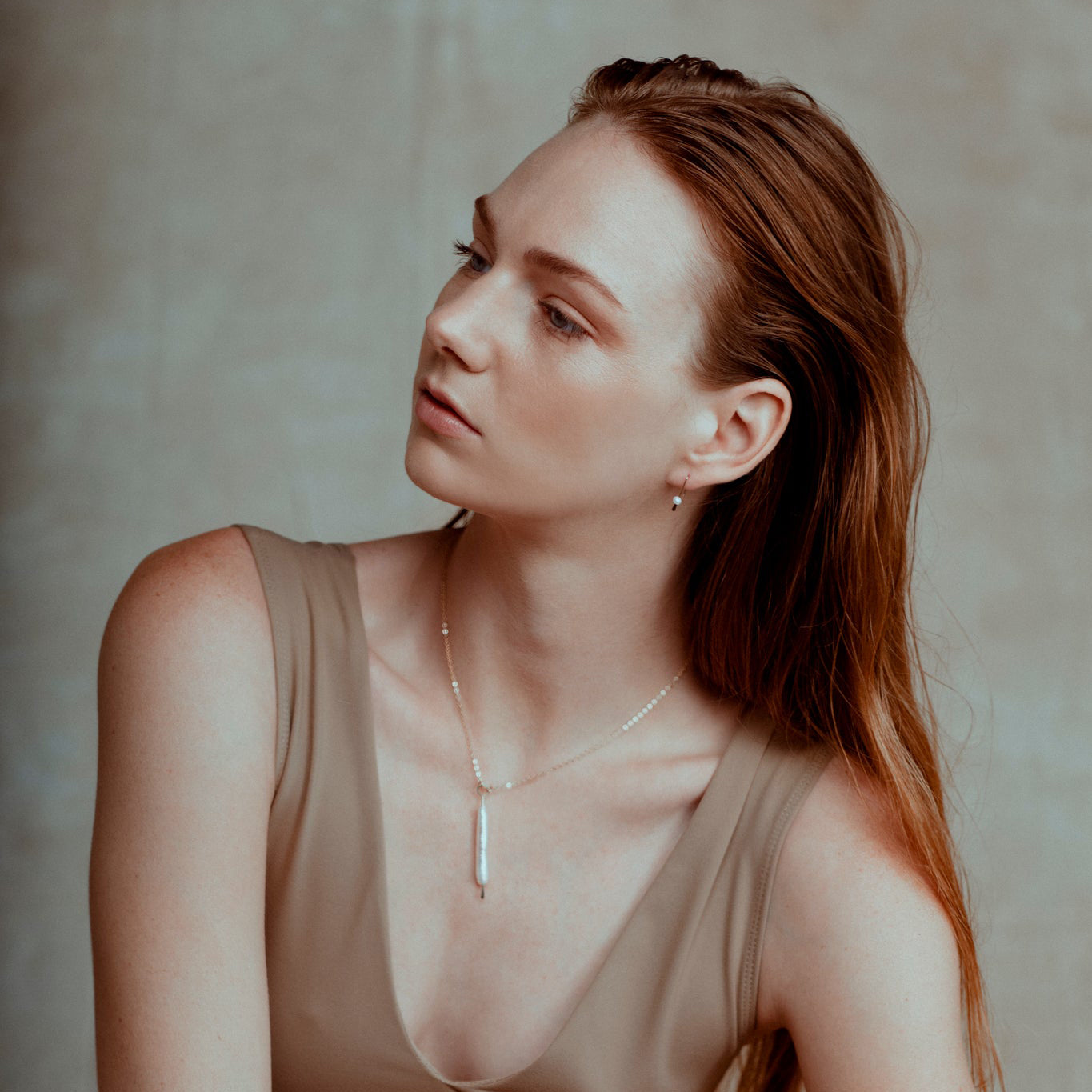 Tiny Hook Earrings with Freshwater Pearl