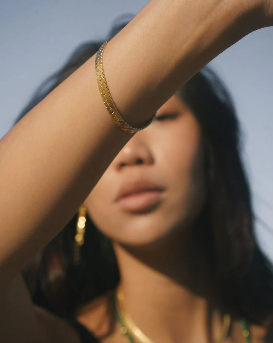 Brass Herringbone Bracelet