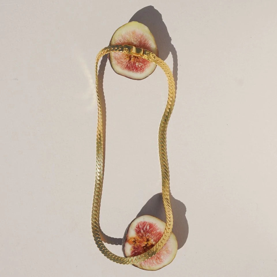 18k Plated Brass Herringbone Necklace