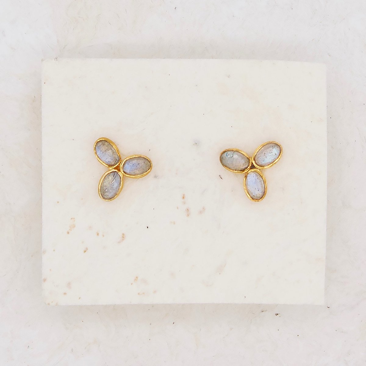 Labradorite Flower Studs