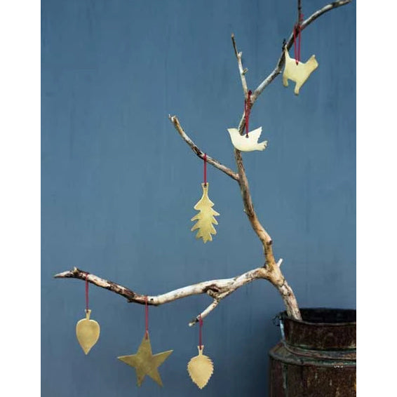 Set of 4 Brass Snowflake Ornaments