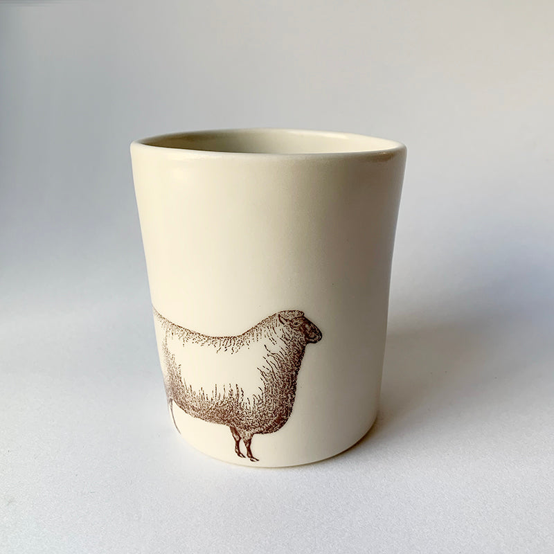 12oz Porcelain Animal Tumbler (Sheep)