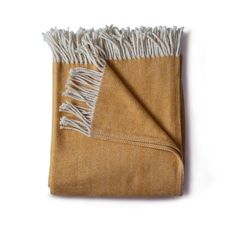 Cotton Herringbone Throw - Goldenrod