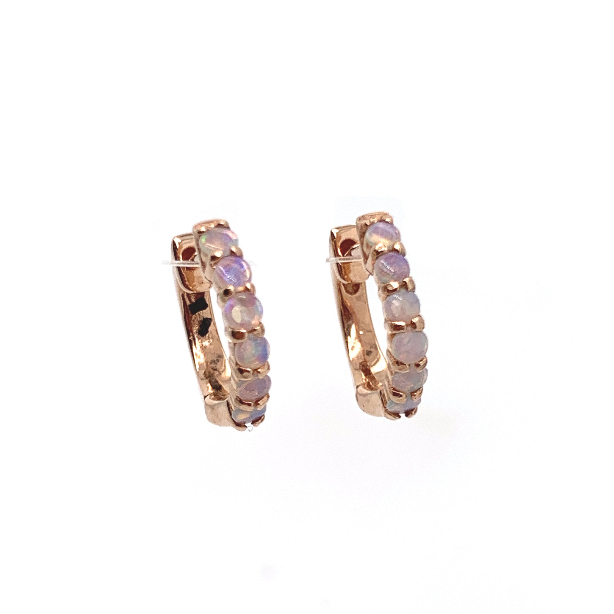 14k Huggies - YG Opal**