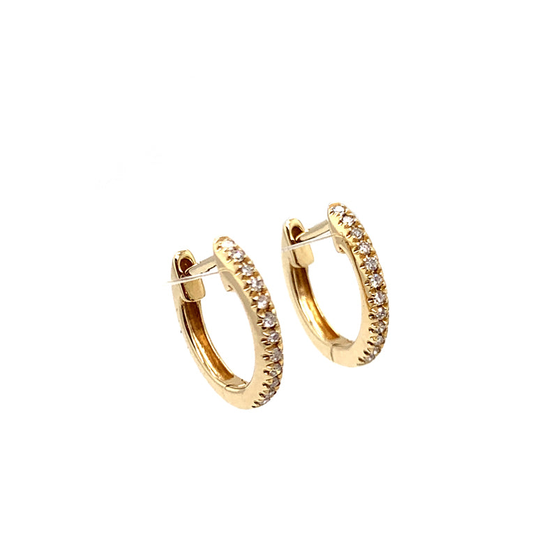 14k White Diamond Huggies