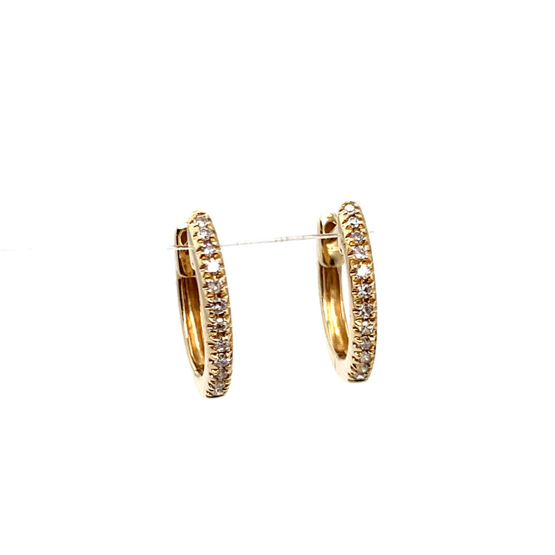 14k White Diamond Huggies