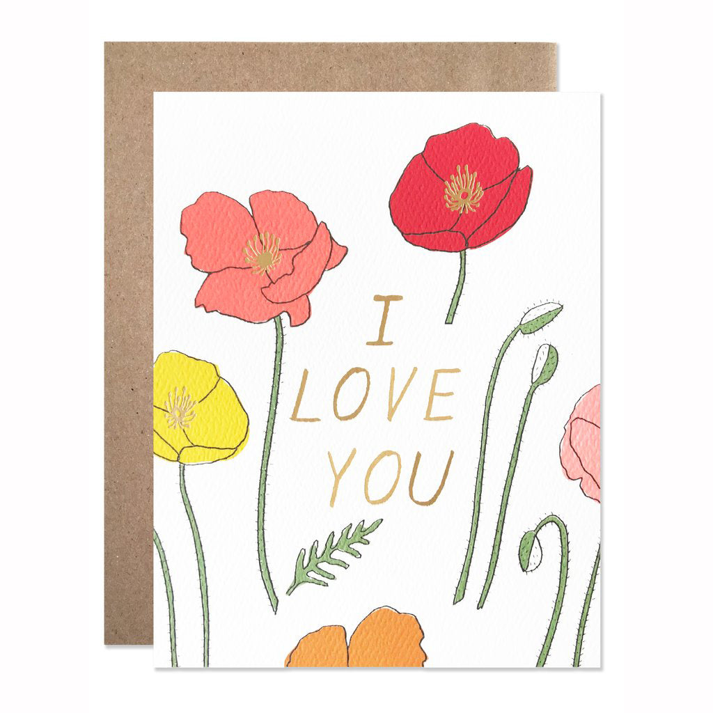 I Love You Poppies Card