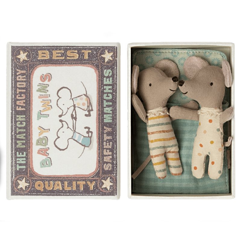 Baby Twins Mice in Matchbox