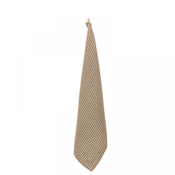 Linen Towel - Khaki Check