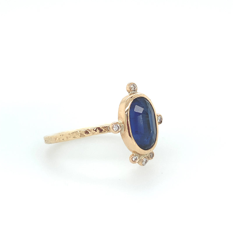 Kyanite Crown Diamond Ring