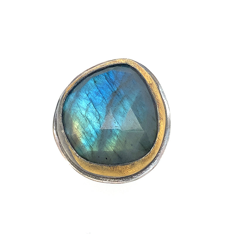 XL Labradorite Ring (SS/24k)