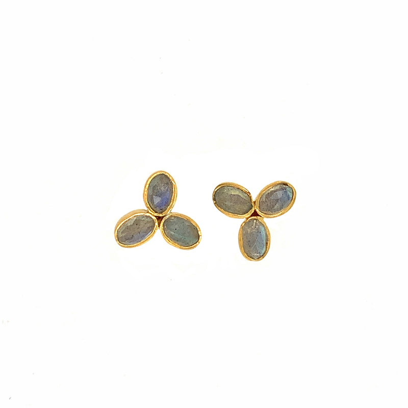 Labradorite Flower Studs