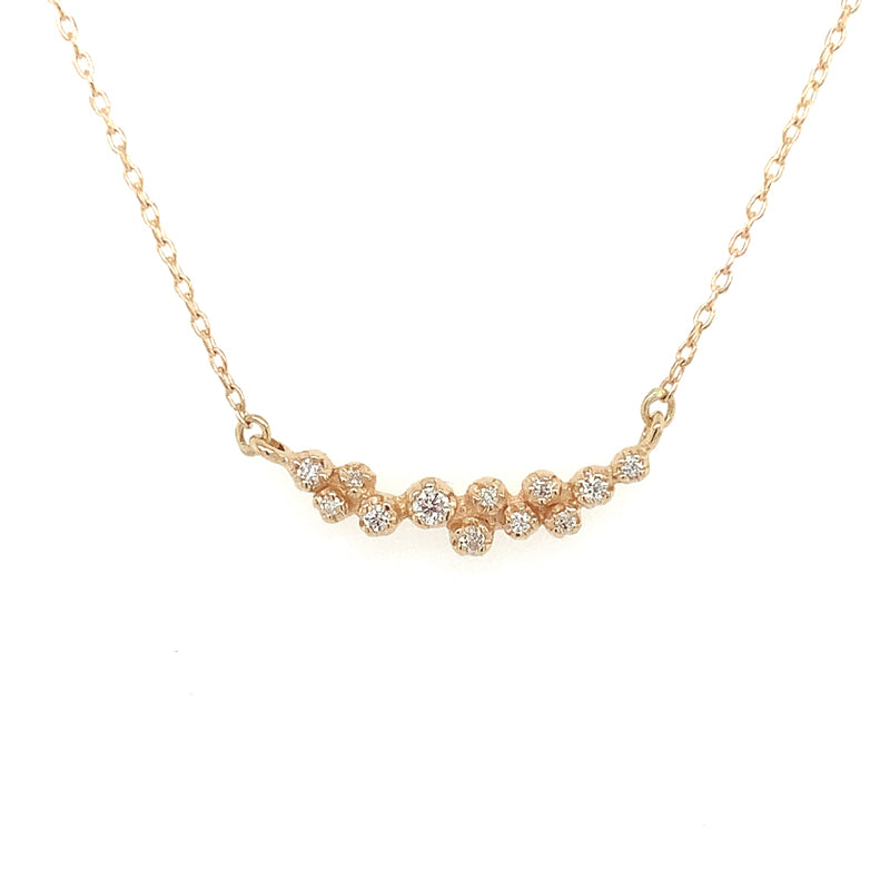14k Large Diamond Cluster Necklace