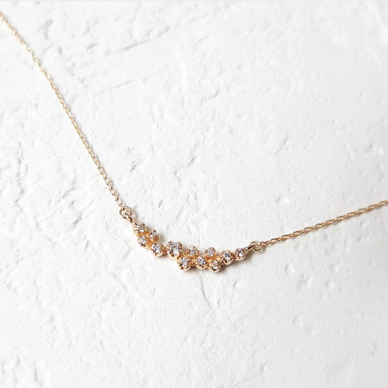 14k Large Diamond Cluster Necklace