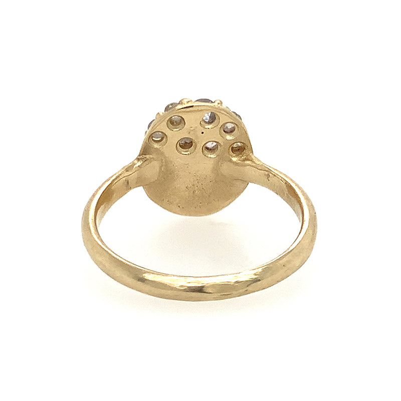14k Diamond Lovebirds Signet Ring