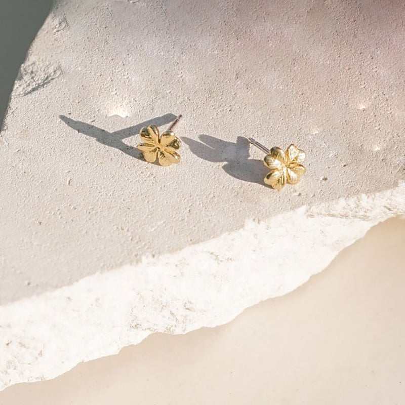 Brass Clover Studs