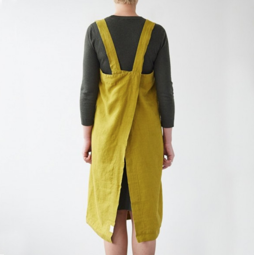 Linen Tales Pinafore Apron - Moss Green