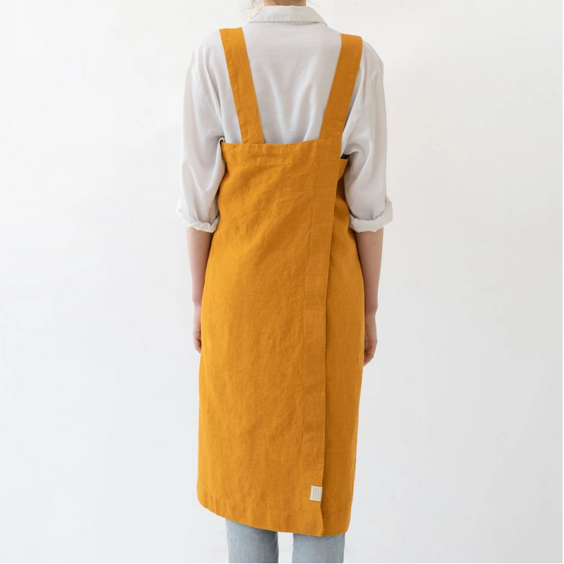 Linen Tales Pinafore Apron - Mustard