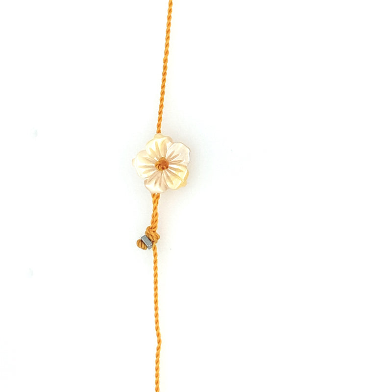 Small Tab Talisman Necklace on Mustard Nylon