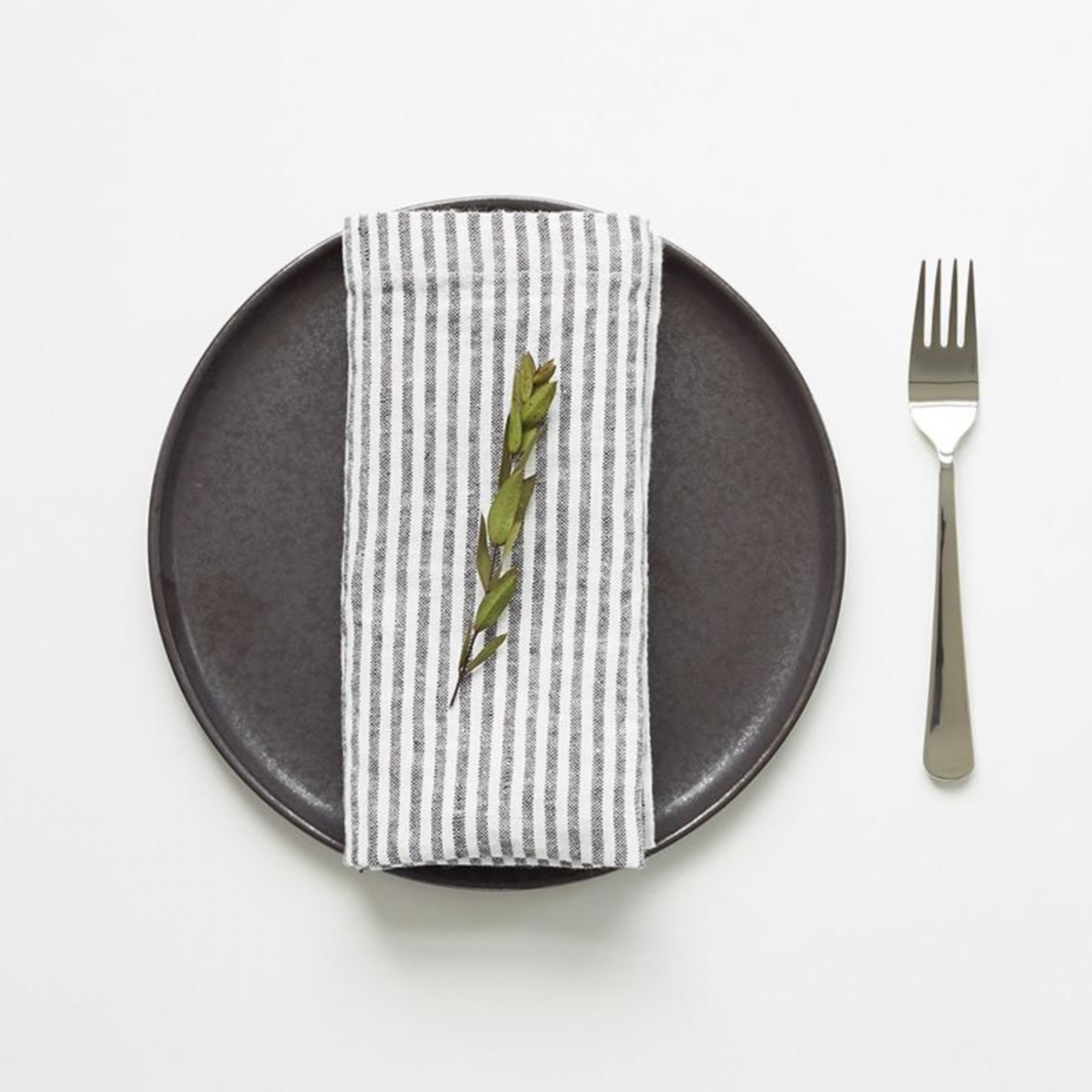 Linen Napkins - Set/2 - Thin Black Stripes
