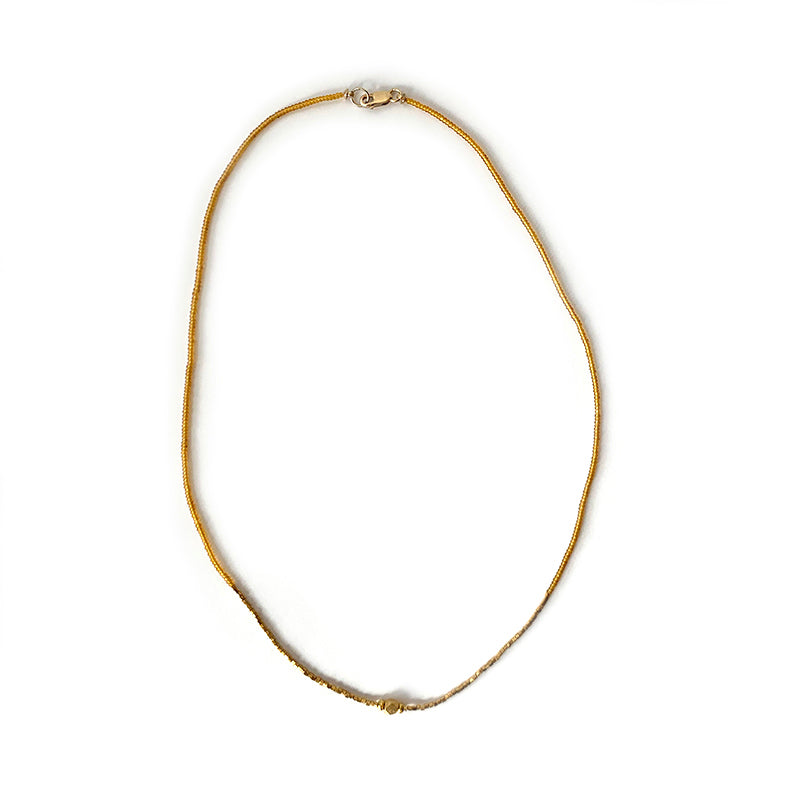 16.5" Seed Bead Necklace - Mustard + Vermeil