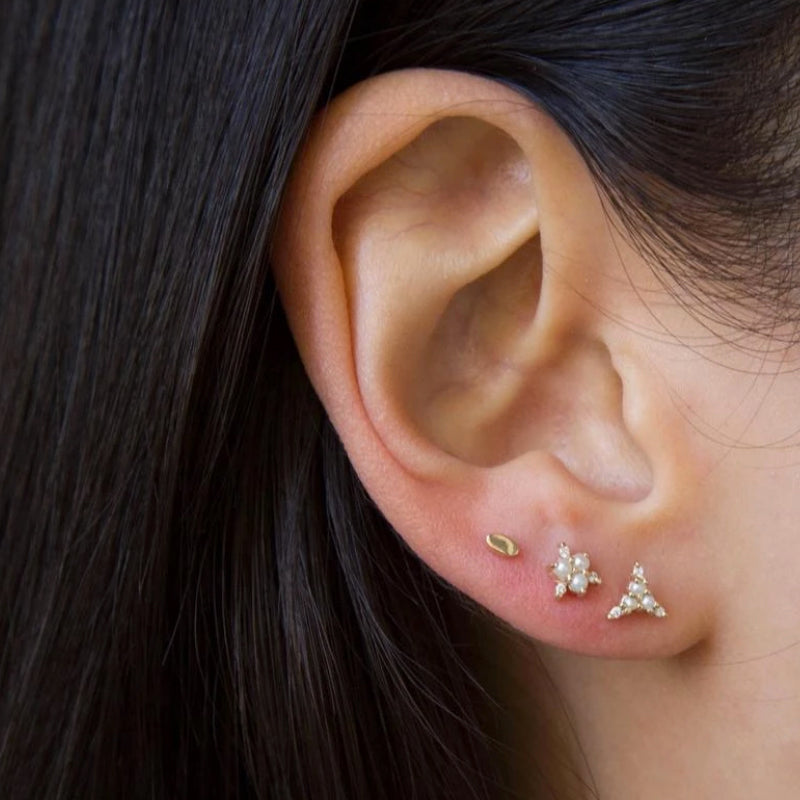 Pearl Diamond Snowflake Studs