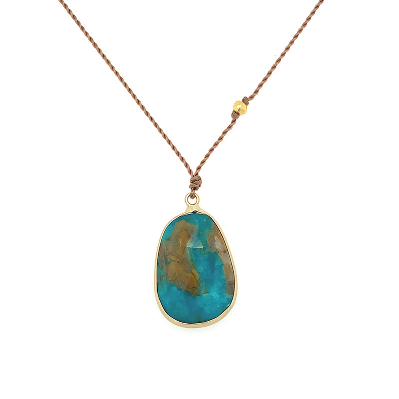 Peruvian Opal Bezel Necklace