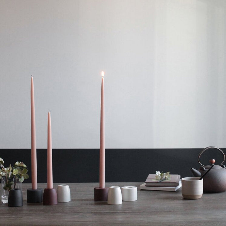 Petite Ceramic Taper Holder (White)